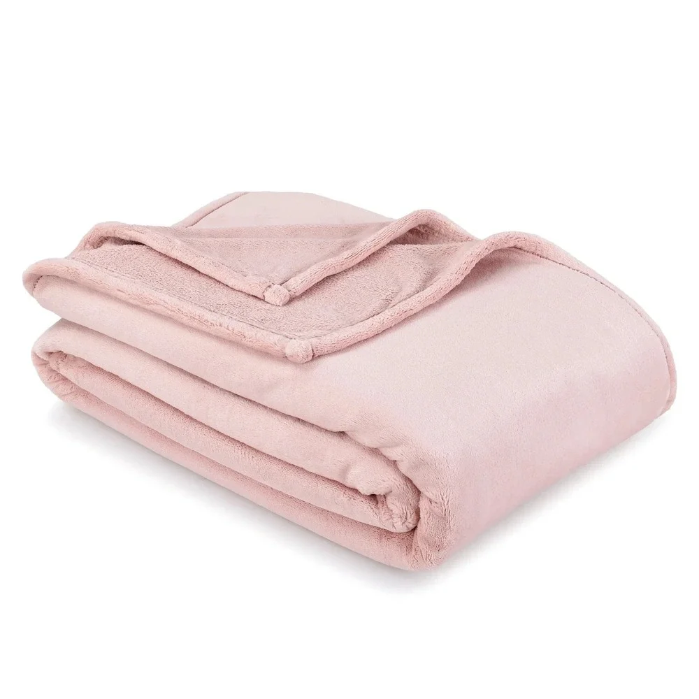 Hotel Style Oversized Luxury Plush Bed Blanket 90x94 Full/Queen, Mystical Rose